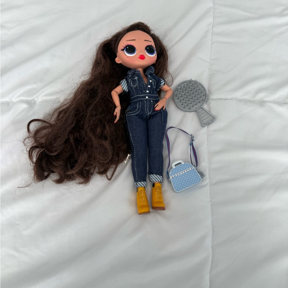 L.O.L. Surprise! Doll with Brown Hair, Blue Outfit & Yellow Boots